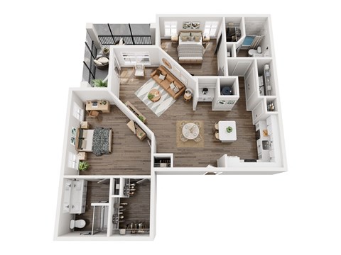 3D floor plan of our B3 unit type